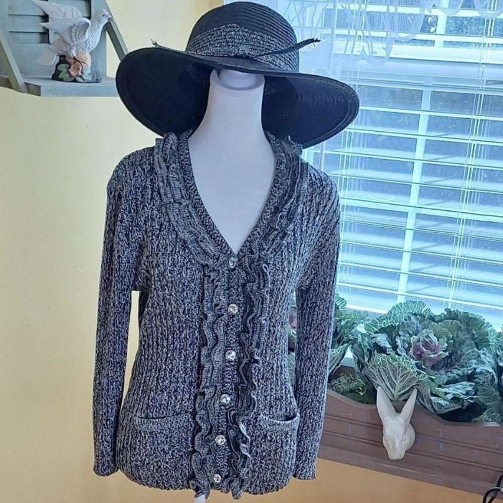 Ruby Rd black silver cardigan